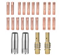 Naapesi 24PCS MB15AK Pointe de Contact M6 0,6mm 0,8mm 0,9mm 1,0mm 1,2mm | Porte-embouts Diffuseur, Consommables Soudage Adaptés avec Embout Guide-fil pour Pistolet Soudure Soudeurs Professionnels