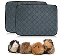 Naapesi 2Pcs Tapis pour Cage De Cochon d'Inde Lavable Couverture Absorbant, Coussinets Pipi Antidérapants, Tapis de Dressage Imperméable et Réutilisable pour Chinchillas Lapins Hamsters, 60 * 44 cm
