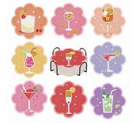 Naapesi 8 Pièces Dessous de Verre en Bois, Kit Mosaïque DIY avec Support Métallique, Activité Manuelle Créative pour Adultes et Enfants, Idée Cadeau 12x12x6 cm