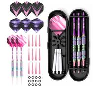 Naapesi Jeu de 3 Fléchettes Soft Tip 18 g pour Cible Électronique, Fléchettes Pointe Plastique avec Barrel en Cuivre Pur, Tiges Aluminium, Flights Colorés et Boîte de Rangement