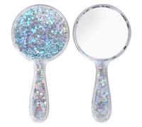 Naapesi Miroirs à Main,Miroir Maquillage,Miroir Coiffeur,Miroir Portable Professionnel, Miroir à Poignée Ronde,Miroir Polyvalent pour Voyage,Salle de Bain, Bureau, Maquillage, Beauté (Bleu)