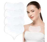 Naapesi Patchs Silicone Décolleté et Cou, Lot de 4 Coussinets Réutilisables Transparente Forme Cœur, Patchs Lissants pour Poitrine, Cou et Décolleté, Sans Crème
