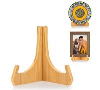 Naapesi Présentoir Photo Bois, 6 Pouces Support de Chevalet, Support Pieces de Monnaie Collection, Chevalet Porte Assiette, pour Livres, Medaille, Badge