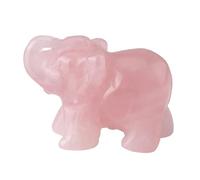Naapesi Quartz Éléphant en Cristal - Figurine 1.5 inch, Ornement Sculpté, Mini Statue, Art de Collection, Décor pour la Maison, Cadeau (Rose)