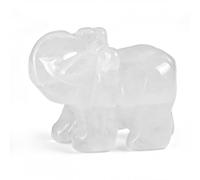 Naapesi Quartz Éléphant en Cristal - Figurine 1.5 inch, Ornement Sculpté, Mini Statue, Art de Collection, Décor pour la Maison, Cadeau (Cristal Blanc)