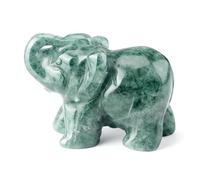 Naapesi Quartz Éléphant en Cristal - Figurine 1.5 inch, Ornement Sculpté, Mini Statue, Art de Collection, Décor pour la Maison, Cadeau (Vert)