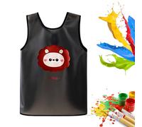 Naapesi Tablier Sans Manches pour Enfants - Ajustable, Imperméable col Rond, en Maille Respirante, Motif Dessin Animé, Facile à Nettoyer, Idéal pour la Cuisine, la Pâtisserie, la Peinture (lion)
