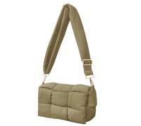NAARIIAN Sac à bandoulière rembourré en nylon tissé sac à main designer dupes sac à main en duvet pour femme, vert olive, Small