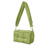 NAARIIAN Sac à bandoulière rembourré en nylon tissé sac à main designer dupes sac à main en duvet pour femme, vert pomme, Small