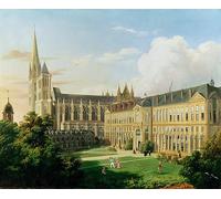 NAAYRASA Célèbre Impression Photo Affiches et Estampes l'église abbatiale Saint-Denis et l'école de la Légion d'honneur par Aline Clément Peinture Motif Pour la Décoration de Bureau 60x90cm