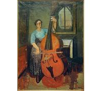 NAAYRASA Célèbre Tableaux sur Toile Image Imprimén Femme à la contrebasse de Marie Clémentine Suzanne Valadon Tableau Vintage Pour la Décoration Murale 60x90cm