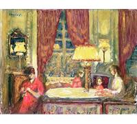 NAAYRASA De Célèbres Tableaux Affiche Vintage Toile Murale Art Photos Lampe allumée d'intérieur avec personnages par Pierre Bonnard Tableaux Abstraits Pour les Décorations pour la Maison 60x90cm