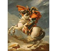 NAAYRASA De Célèbres Tableaux Images Abstraites Tirages Toile D'art Napoléon franchissant les Alpes le mai par Jacques Louis David Toile Mur Art Pour la Décoration de la Chambre à Coucher 60x90cm
