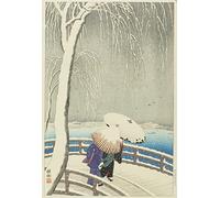NAAYRASA De Célèbres Tableaux Toile Avec Image HD Imprimer Posters Vol de canard en xylographie au clair de lune et estampe japonaise par Ohara Koson Imprimer Affiche 60x90cm