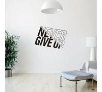 N'abandonnez jamais l'autocollant mural en vinyle motivant, parfait pour la décoration de la salle de sport et les cadeaux de fitness, tableau de style affiche