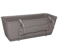 nabbi Jardinière de balcon en plastique DRL400PW 38,6 cm - mocca