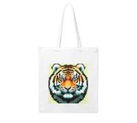 NABEAR Little Fat Tiger Head Sac à provisions en toile réutilisable et écologique avec imprimé pour femme