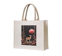 NABEAR Lost Deer In The Flowers Sac fourre-tout de transport en toile écologique réutilisable pour femme