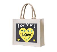 NABEAR Love You With All My Heart Sac fourre-tout en toile - Sac de courses réutilisable respectueux de l'environnement, sac à bandoulière pour femme