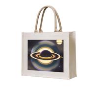 NABEAR Magnifique sac fourre-tout en toile Saturne - Respectueux de l'environnement - Réutilisable - Sac à bandoulière pour femme