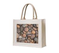 NABEAR Pebbles In The Beach Sac fourre-tout en toile - Sac de courses réutilisable respectueux de l'environnement pour femme