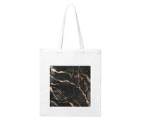 NABEAR Sac à provisions en toile marbrée noire et dorée - Réutilisable, respectueux de l'environnement - Avec imprimé - Pour femme