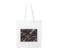 NABEAR Sac à provisions en toile marbrée noire et or rose, réutilisable, respectueux de l'environnement avec imprimé sac fourre-tout pour femme