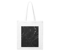 NABEAR Sac à provisions en toile marbrée texturée noire réutilisable et écologique avec imprimé sac fourre-tout pour femme