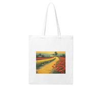 NABEAR Sac à provisions en toile motif coquelicots routier jaune - Réutilisable, respectueux de l'environnement avec imprimé - Pour femme