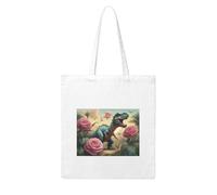 NABEAR Sac à provisions en toile motif dinosaures et roses, réutilisable, respectueux de l'environnement avec imprimé imprimé pour femme