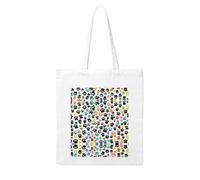 NABEAR Sac à provisions en toile noire avec imprimé patte de chien coloré, réutilisable, et respectueux de l'environnement avec sac fourre-tout imprimé pour femme