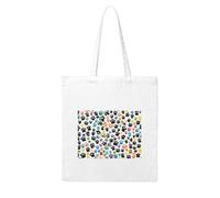 NABEAR Sac à provisions en toile noire avec imprimé patte de chien coloré, réutilisable, respectueux de l'environnement avec imprimé sac fourre-tout pour femme