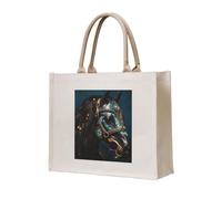 NABEAR Sac fourre-tout en toile avec chevaux de guerre médiévaux - Sac de courses réutilisable respectueux de l'environnement pour femme