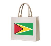 NABEAR Sac fourre-tout en toile avec drapeau de la Guyane - Respectueux de l'environnement - Réutilisable - Pour femme
