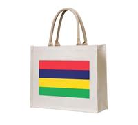 NABEAR Sac fourre-tout en toile avec drapeau de l'île Maurice - Respectueux de l'environnement - Réutilisable - Sac à bandoulière pour femme