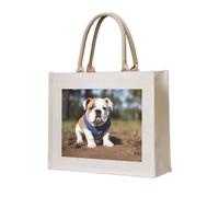 NABEAR Sac fourre-tout en toile avec motif bouledogues anglais - Sac de courses réutilisable respectueux de l'environnement pour femme