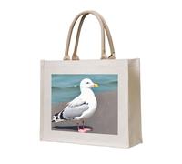 NABEAR Sac fourre-tout en toile avec motif mouette mignon - Sac de courses réutilisable respectueux de l'environnement - Sac à bandoulière pour femme