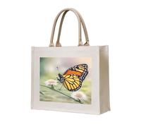 NABEAR Sac fourre-tout en toile avec motif papillon mignon - Respectueux de l'environnement - Réutilisable - Sac à bandoulière pour femme
