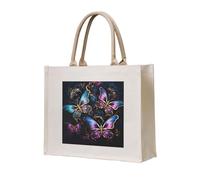 NABEAR Sac fourre-tout en toile avec trois papillons foncés - Sac de courses réutilisable respectueux de l'environnement pour femme