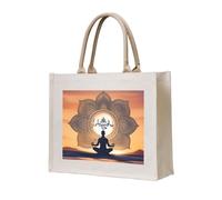 NABEAR Sac fourre-tout en toile de yoga et de méditation - Respectueux de l'environnement - Réutilisable - Sac à bandoulière pour femme
