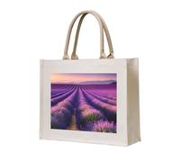 NABEAR Sac fourre-tout en toile motif champs de lavande - Sac de courses réutilisable respectueux de l'environnement, sac à bandoulière pour femme