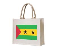 NABEAR Sac fourre-tout en toile motif drapeau de Sao Tomé et Principe - Respectueux de l'environnement - Réutilisable - Pour femme