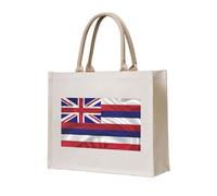 NABEAR Sac fourre-tout en toile motif drapeau d'Hawaï - Respectueux de l'environnement réutilisable - Sac à bandoulière pour femme