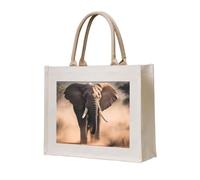 NABEAR Sac fourre-tout en toile motif éléphant africain - Respectueux de l'environnement - Réutilisable - Sac à bandoulière pour femme