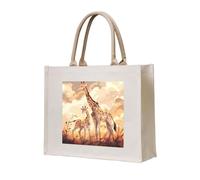 NABEAR Sac fourre-tout en toile motif girafe - Sac de courses réutilisable respectueux de l'environnement - Sac à bandoulière pour femme