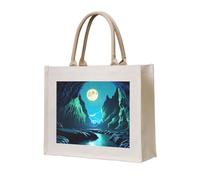 NABEAR Sac fourre-tout en toile motif grotte de lune d'eau - Sac de courses réutilisable respectueux de l'environnement pour femme