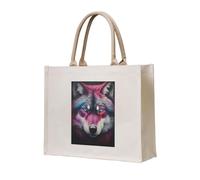 NABEAR The Wolf With Blue Eyes Sac fourre-tout en toile - Sac de courses réutilisable respectueux de l'environnement pour femme