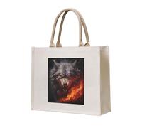 NABEAR Wolves In The Flame Roar Sac fourre-tout en toile réutilisable écologique pour femme