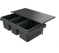 Naber 8013383 Collecteur de déchets Cox Stand-UP® 250 S/800-3, anthracite, 36 (1x10/2x13) litres / largeur d'armoire 80 cm