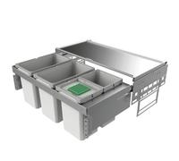 Naber Cox® Base 360 S/900-4, poubelle frontale, avec couvercle organique, gris clair, H 360 mm